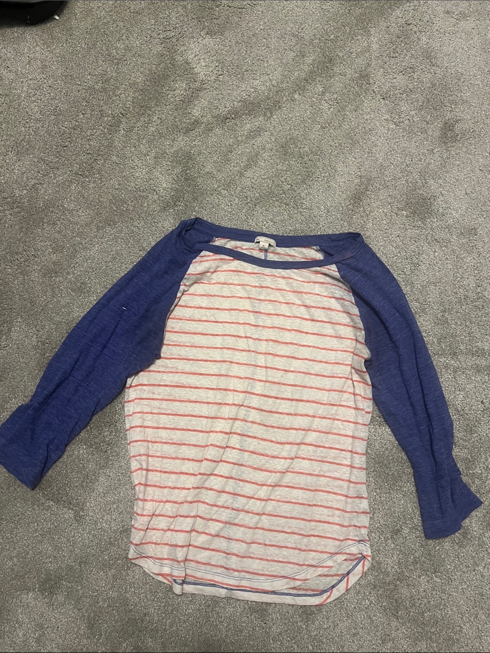 Blue Raglan Sleeve Striped Top